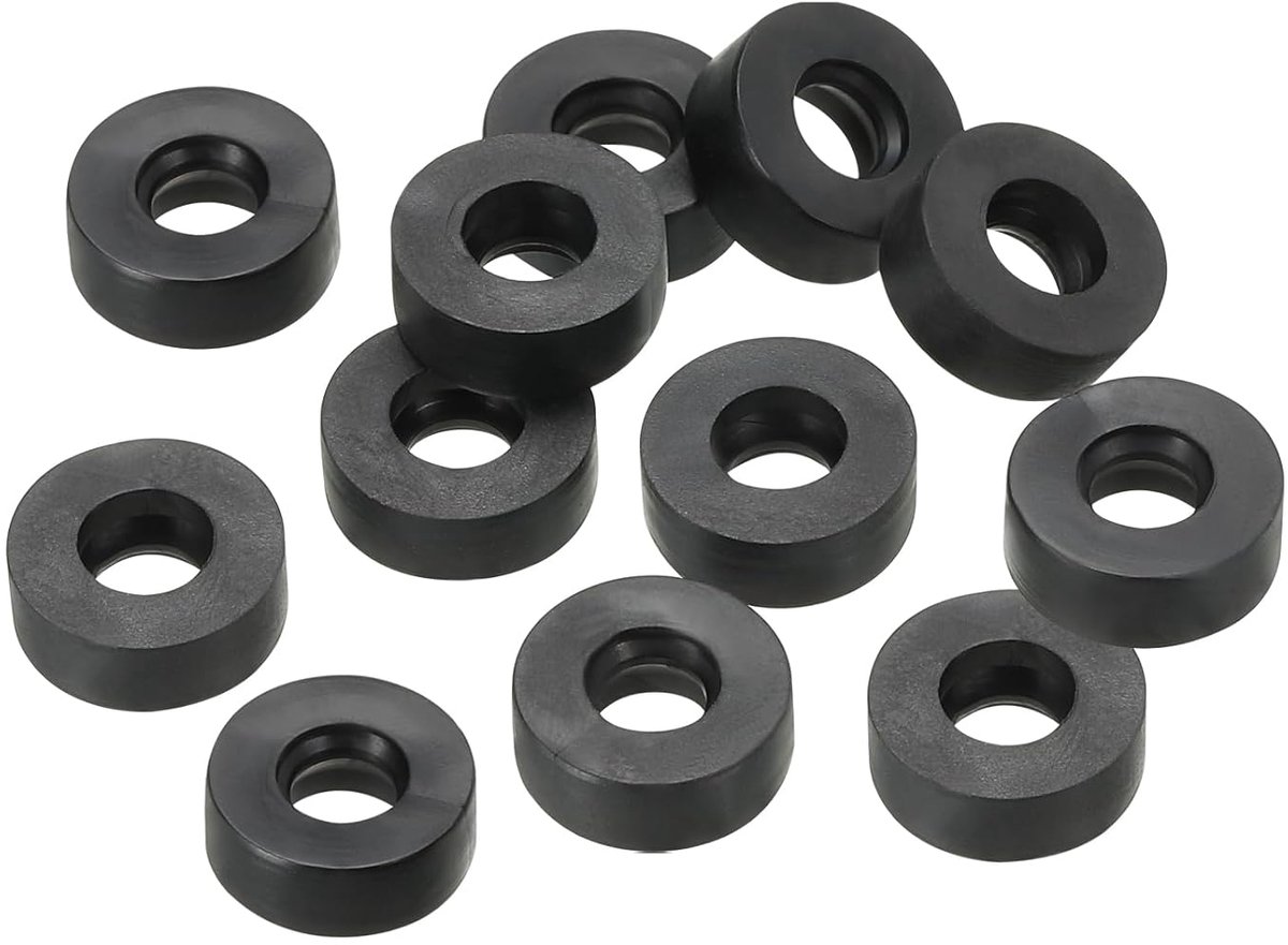 M3 Rubberen sluitringen, rubberen afdichting, rond, 12 stuks, 3 mm ID, 8 mm, OD, 3 mm dik, platte sluitringen, set, afdichtingsrubber voor kraanbuis, bevestigingsschroef, zwart