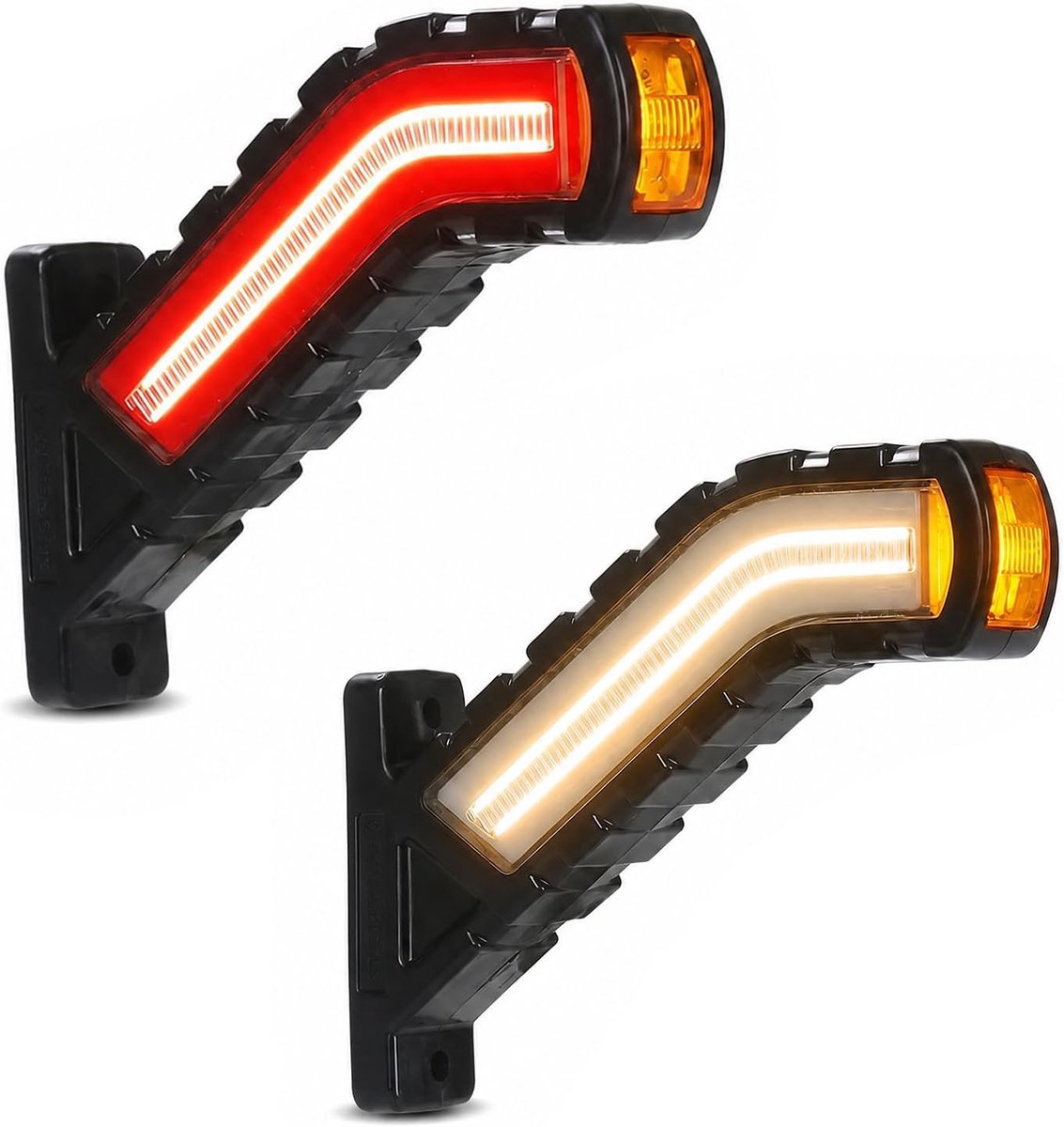 2x LED Seitenmarkierungsleuchte 12/24V Universeel Rot/Wit – Konturleuchte für Anhänger, Wohnmobil, Bus, Lkw, SUV, Bestelwagen, Kofferbak