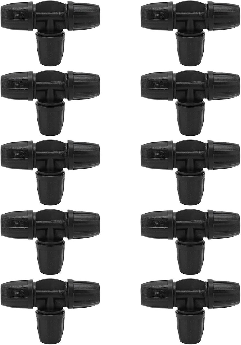 Tee, 10 Stks 8/11 Prikkeldraad Tee met Slot Pijp Connector Slangfittingen voor Tuin Druppelirrigatie