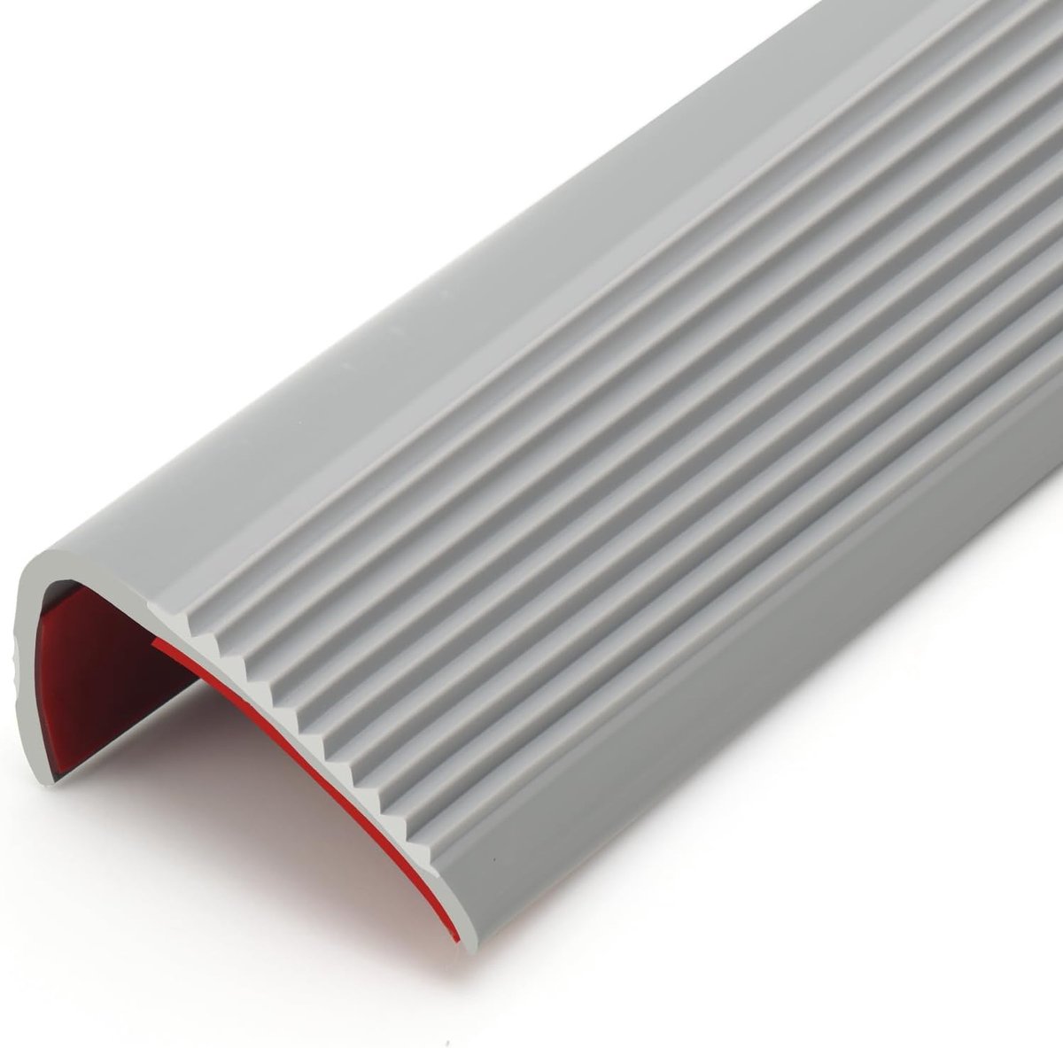 Traptrede Profiel, Zelfklevende Vinyl Randstrook, Flexibele Pvc-Rubberen Traptredenrandafwerking (5m X 25mm, Grijs)