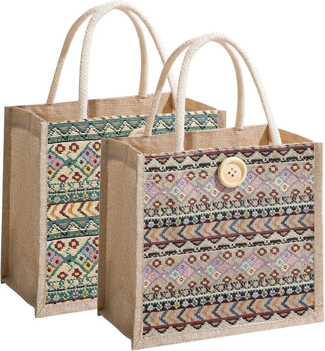 Jute draagtas, jute tas voor dames, boodschappentas, tas, shoppertas, handtas, geschenktas, mandtas voor picknick, reizen, winkelen, strand, dagelijks gebruik, cadeau voor vrouw