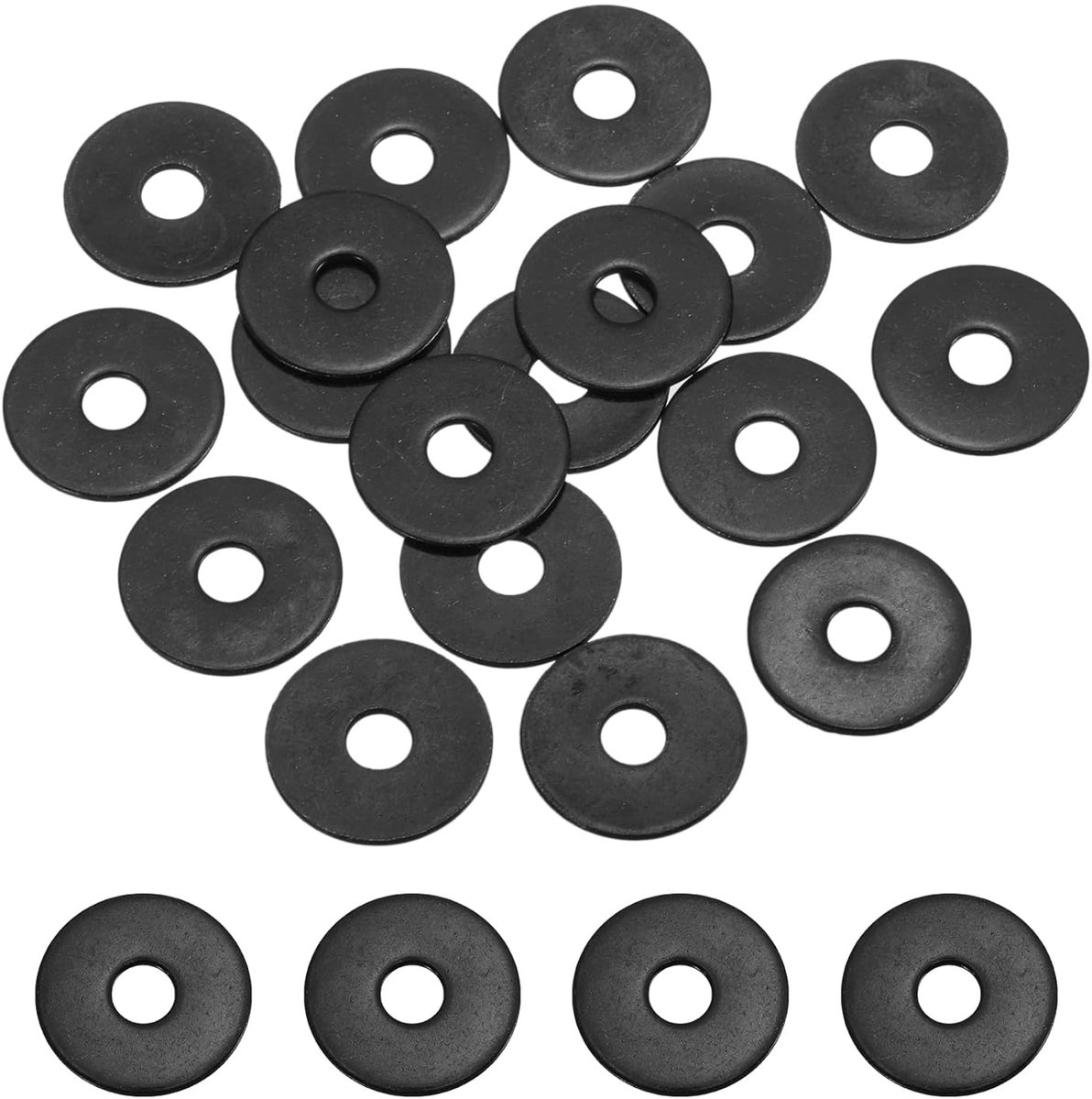 60 stuks M4 ID x 16 mm OD platte schijven 304 roestvrij staal metalen schijven zwart zink afdichtringen voor schroeven en moeren