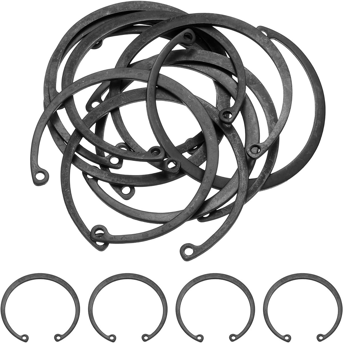 10 stuks 2-3/8 inch (60 mm) binnenste borgring, 65 Mn Veer Stalen Ringen Snap Interne Circlips C-Clips voor Gegroefde Assen Studs, Zwart