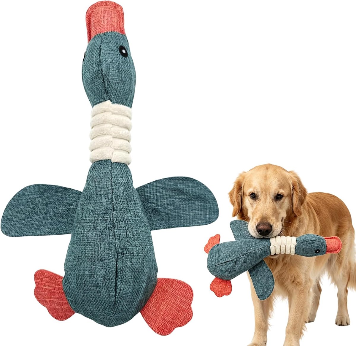 Pluche hondenspeelgoed voor grote honden, onverwoestbaar hondenspeelgoed, hondenspeelgoed | Anti-stress voor honden, piepende eend hondenspeelgoed, zacht puppyspeelgoed voor kleine, middelgrote en grote honden