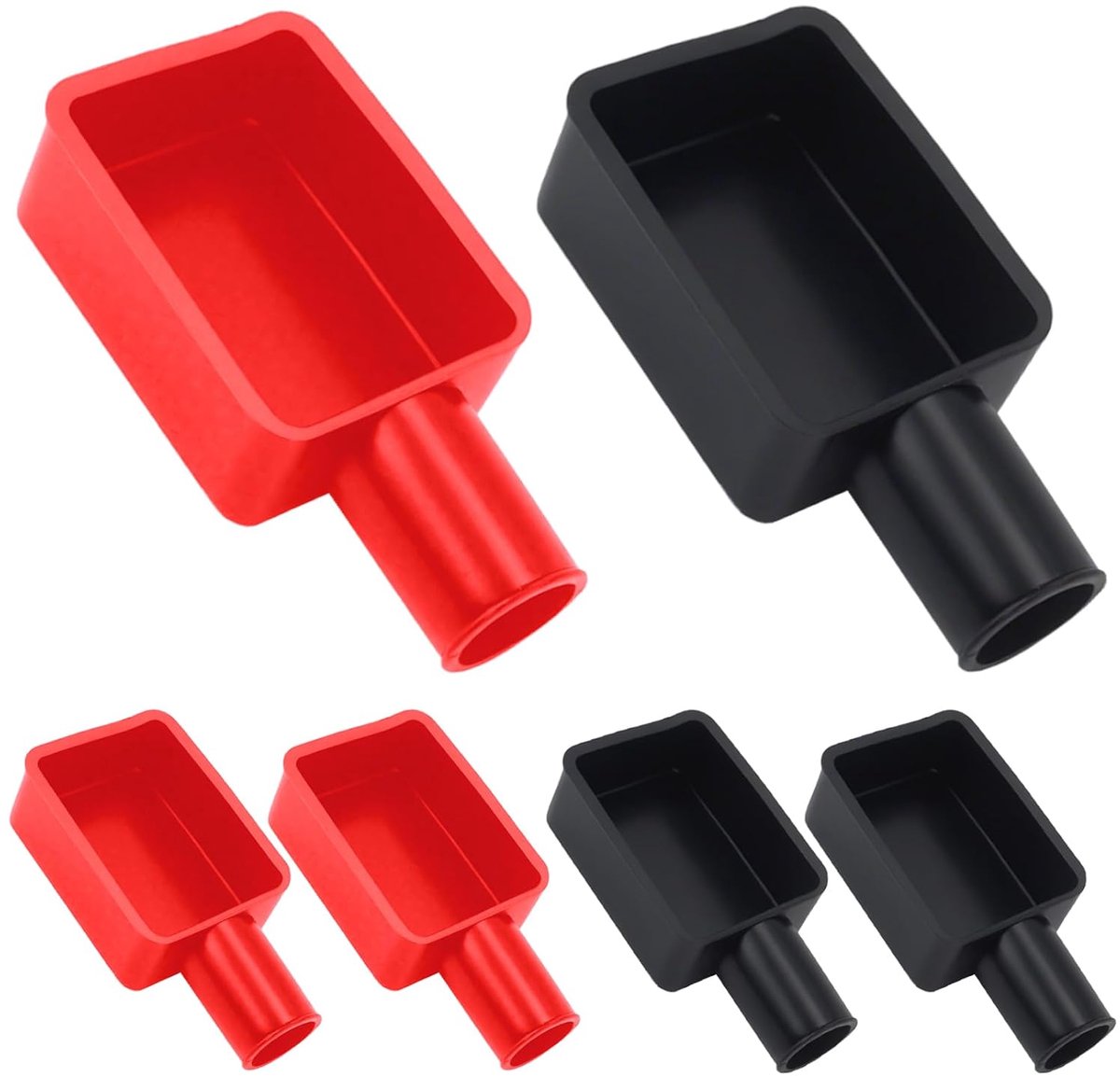 6 stuks accupoolafdekking, rubberen accupoolafdekking, positief negatief accupoolafdekking, isolatie autoaccupoolafdekking, pluspool afdekking, accupoolbescherming voor auto, motorfiets, accuauto