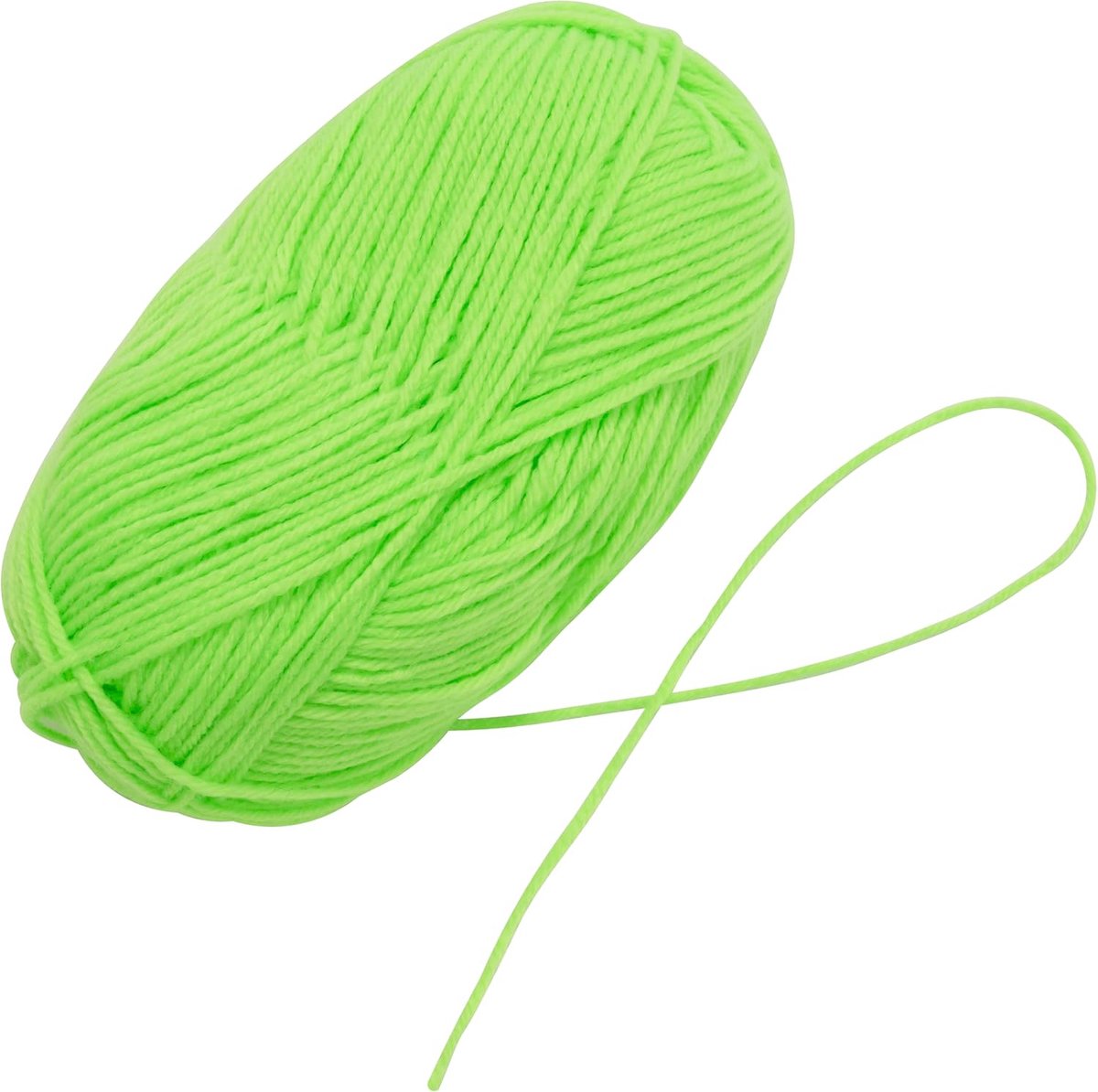 - C75141 - Bol breigaren 100 g - kleur lichtgroen neon - in 100% acryl - haken naalden maken fournituren kleding