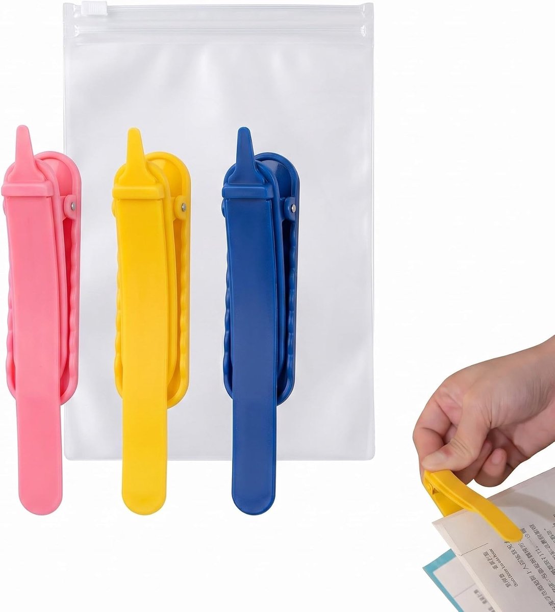 Set van 3 automatische siliconen bladwijzers met opbergtas, origineel en praktisch boekenbladwijzer voor lezers, kinderen en studenten, duurzame leesaccessoires - 3 kleuren