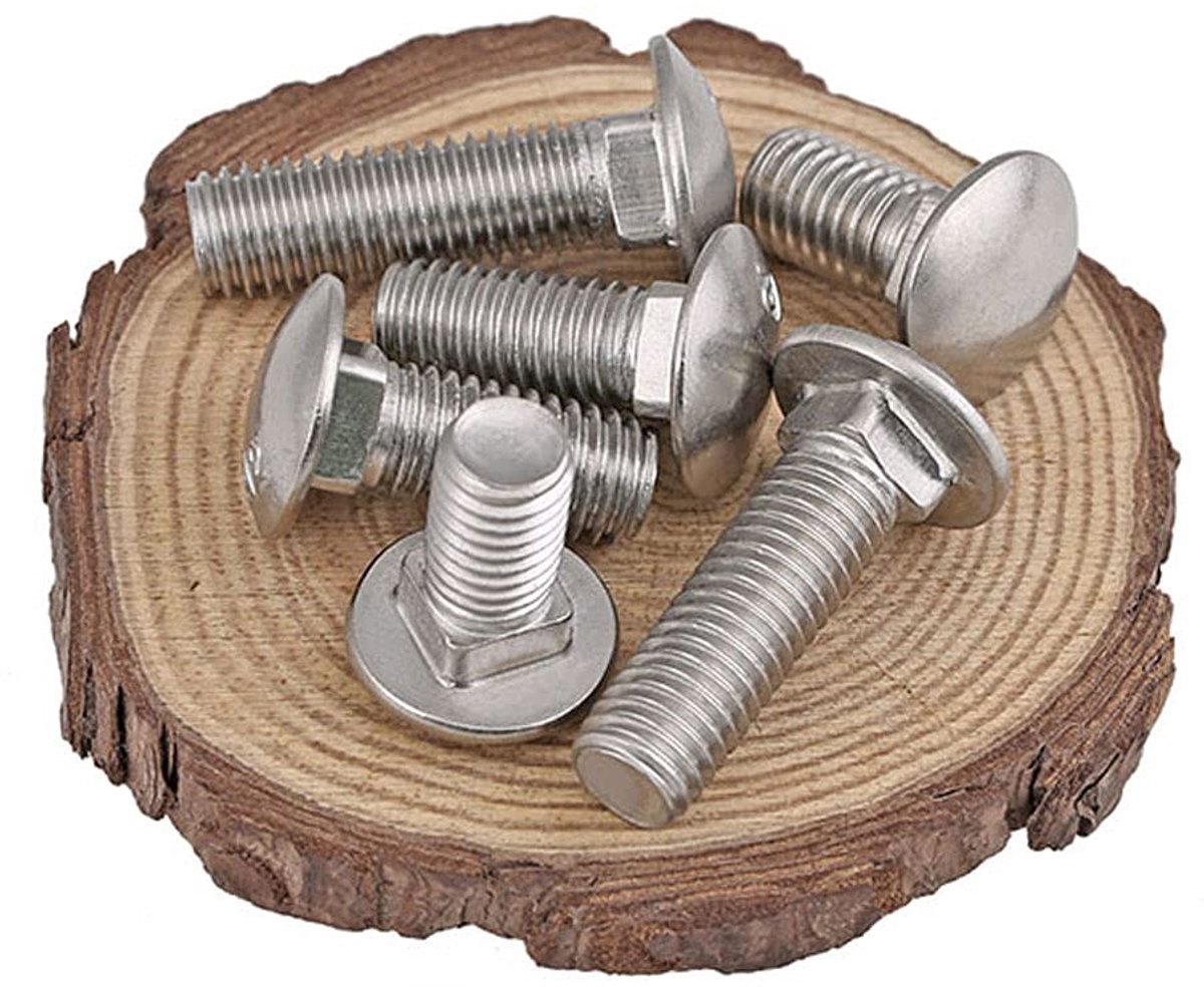 kop schroeven, roestvrij staal A2, slotschroeven met vierkante ronde kop schroeven slotschroeven volledige schroefdraad, M8×60mm, 3 stuks