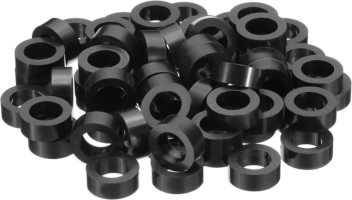 Ronde stopcontacten ABS afstandhouders sluitring, 60 stuks 10,2 mm ID, 16 mm OD, 6 mm lengte zonder schroefdraad, schakelaar en houder afstandhouders hardware voor M10 schroeven