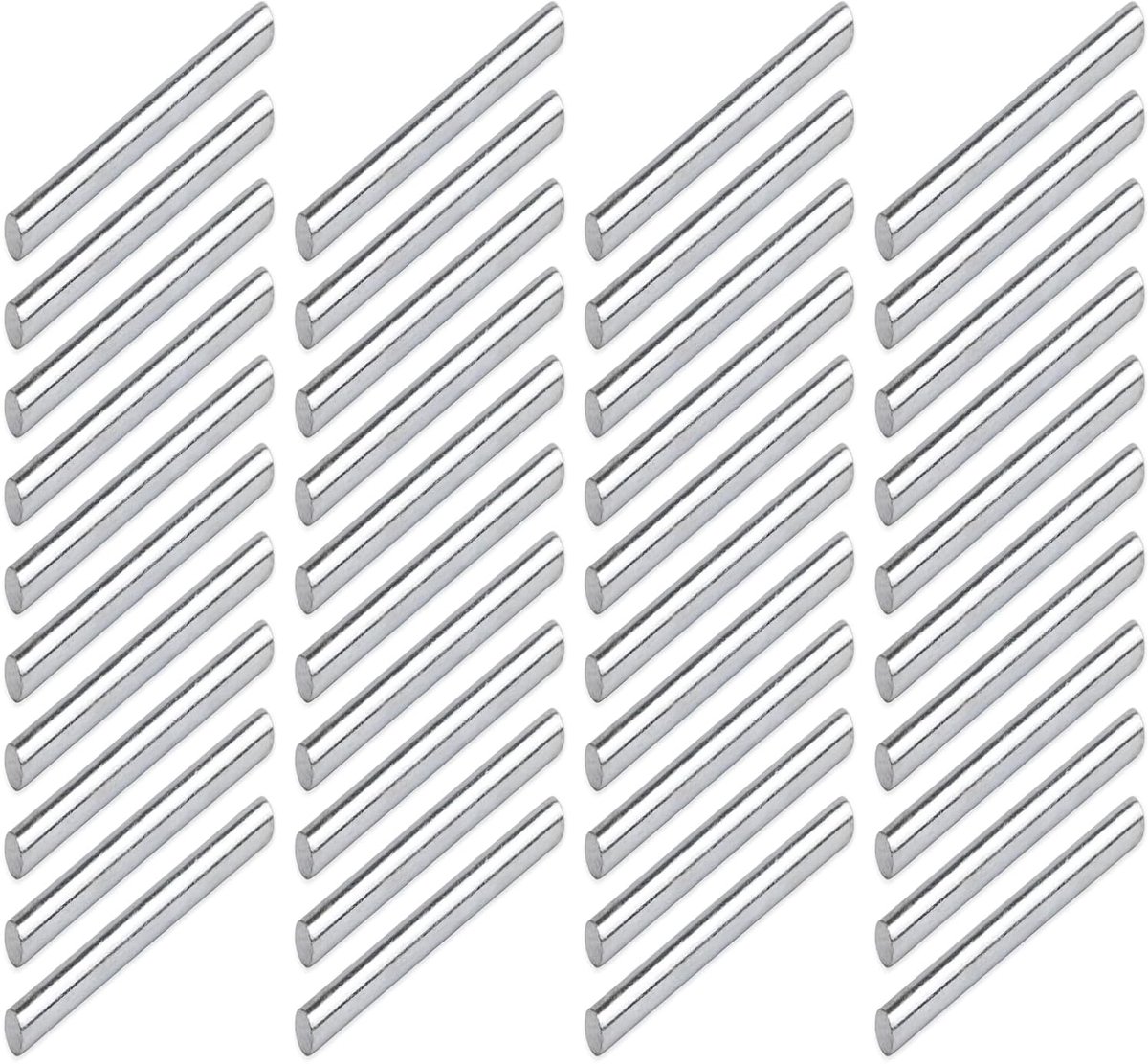 Steunpennen voor Planken, Cilindrische Bodempennen, Zilverkleurig, 40 Stuks per Set