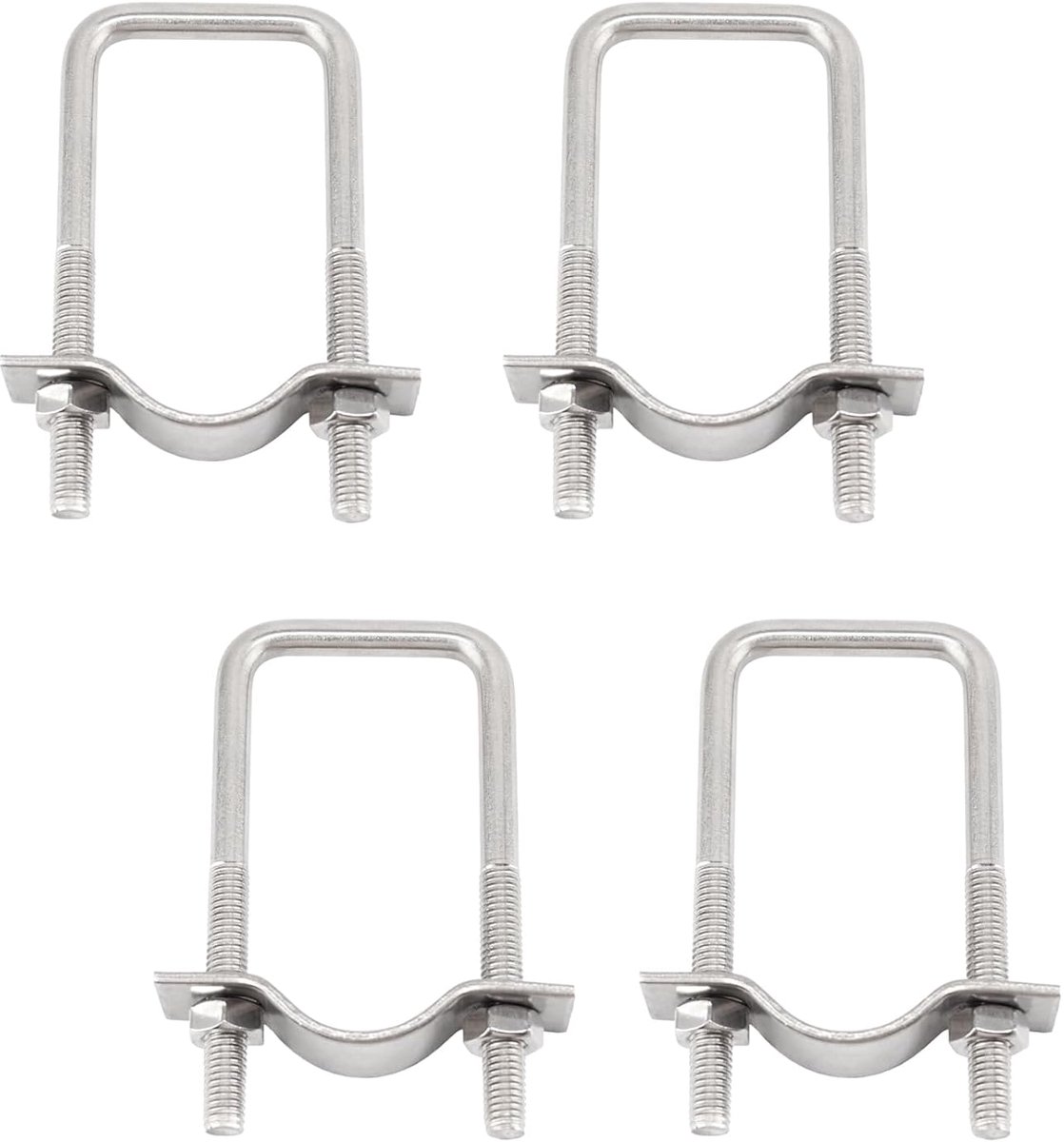 (4 stuks) 6x40x60mm 304 Rvs Vierkante U Bouten Pijpklemmen Met Platen en Moeren Tuble Gesp Klem