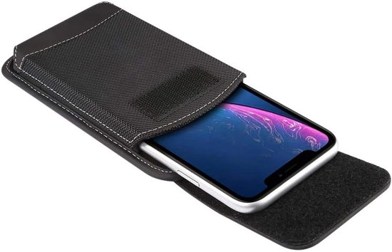 Case Cover Vertical Leather and Nylon voor Motorola Edge 60 Stylus (2025) - Black — afbeelding 5