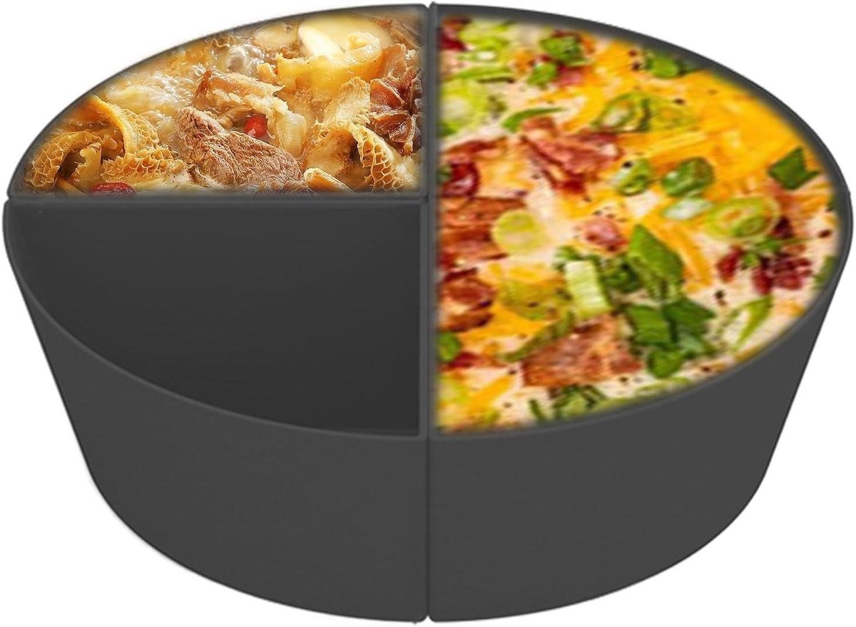 Slowcooker Scheidingswand - Voering Verdeler - Meerdere Gerechten Koken - Herbruikbaar Siliconen - 11D x 22B x 11H cm - Grijs