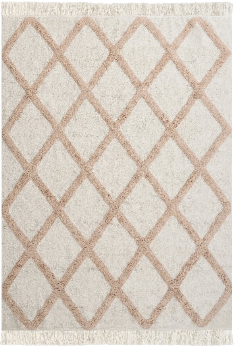 PUNSARI - Kindervloerkleed - Beige - 160 x 200 cm - Katoen
