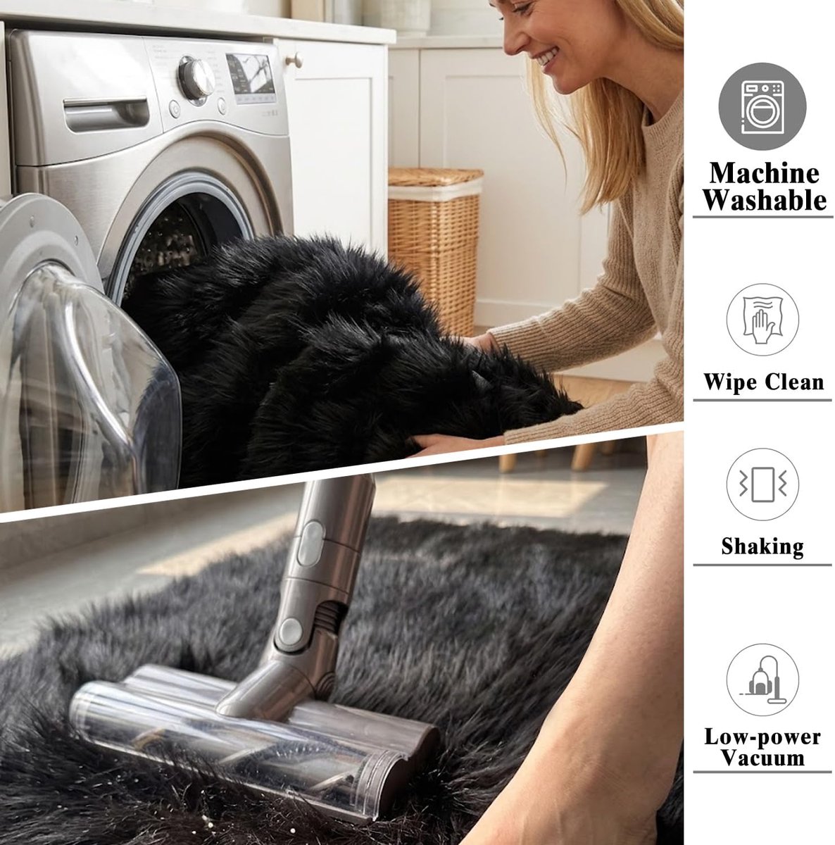 Loper woonkamer 120x180cm - Zacht shaggy tapijt - Machinewasbaar - Perfect voor slaapkamer - ShopVlot