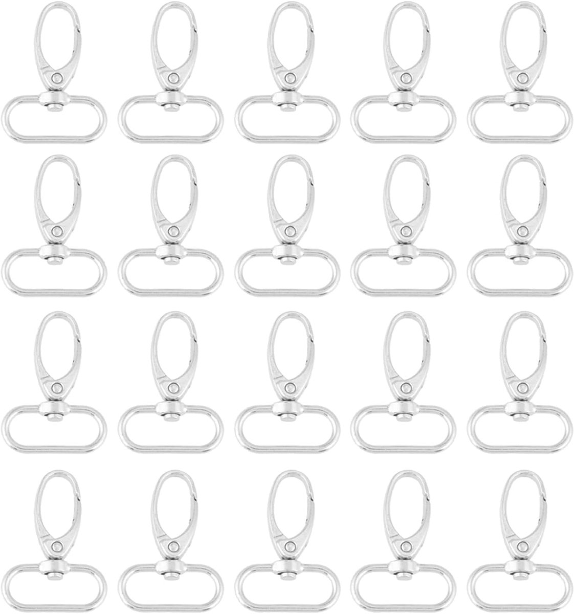 Sleutelhaken 20 stuks - zinklegering - eenvoudig klassiek ontwerp - ideaal voor doe-het-zelfprojecten - ShopVlot