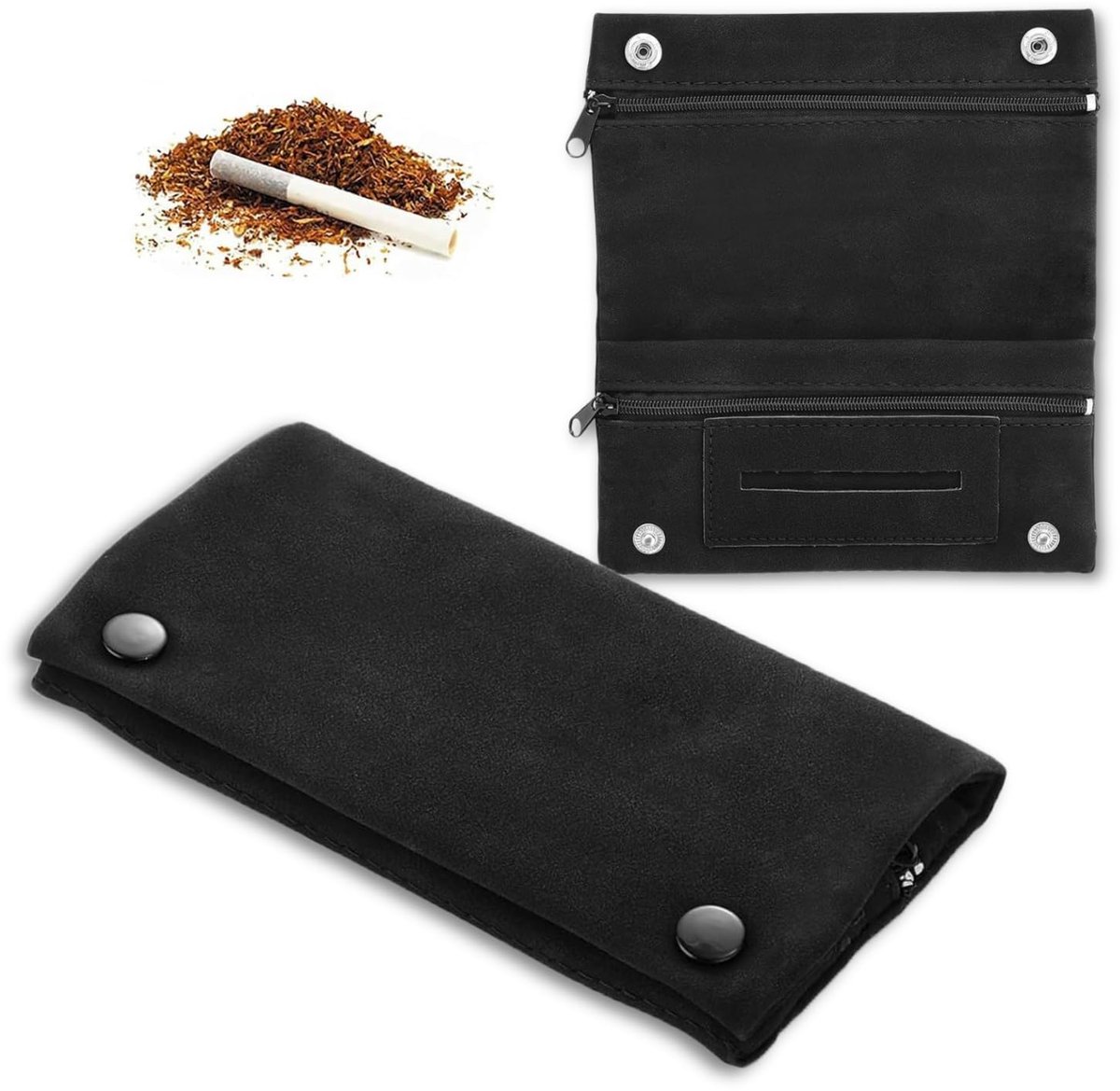 Tabakszak 15,5 x 5,5 cm - Multifunctioneel leer - Vouwbaar - Veilig opbergen van tabak - ShopVlot