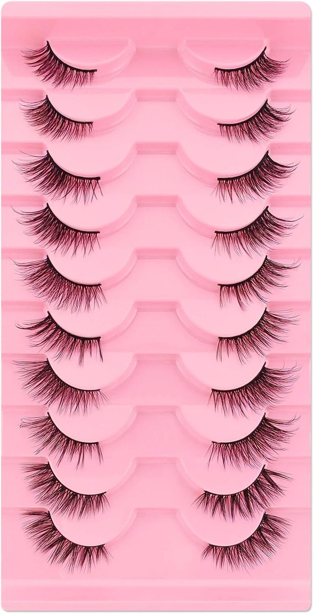 Valse wimpers 10 paar gemengd - kattenoog-look - wispy fluffy stijl - voor een natuurlijke uitstraling - ShopVlot