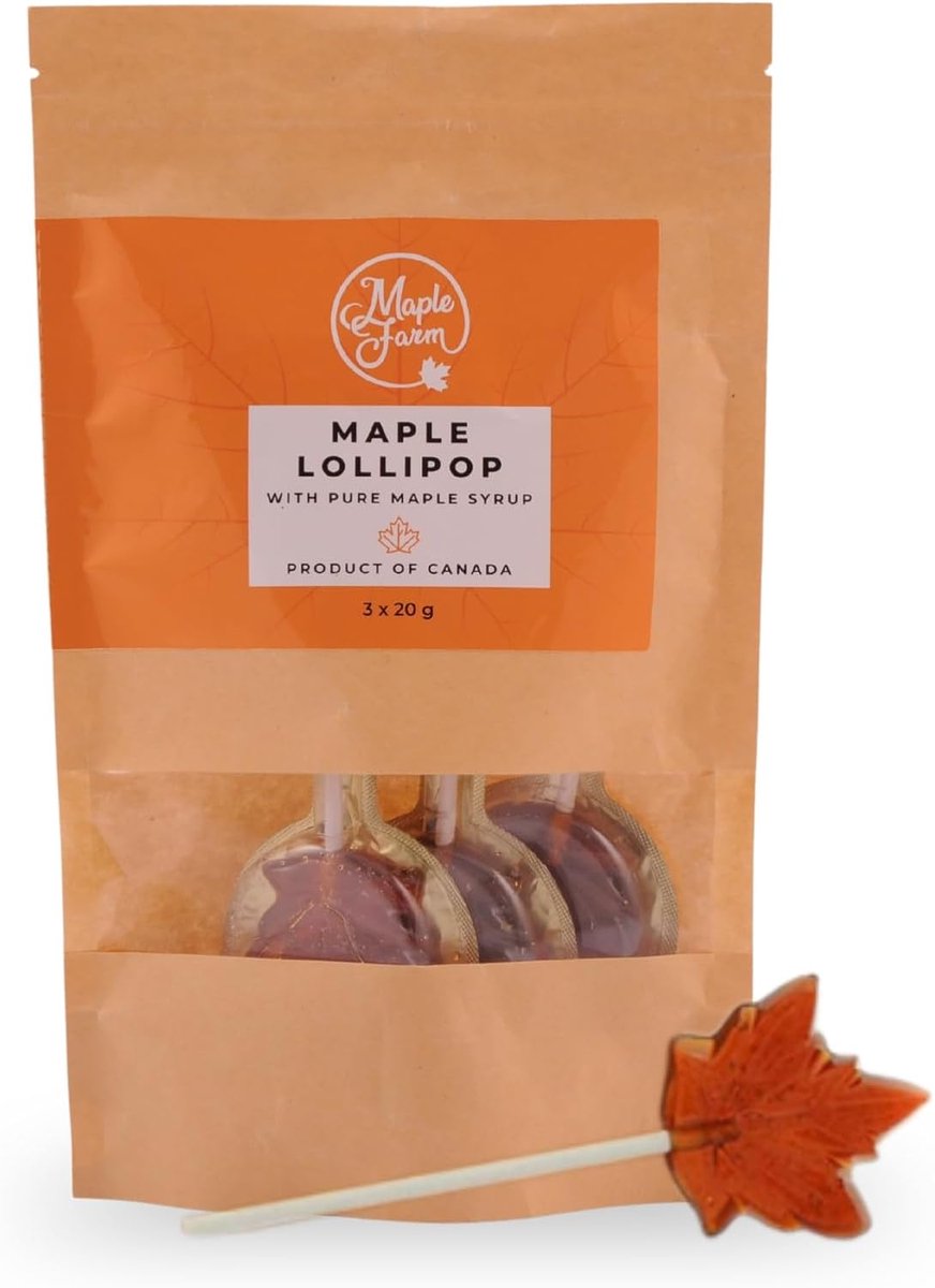 Lollie - Maple syrup - Bladvorm - Gezonde traktatie voor kinderen - ShopVlot