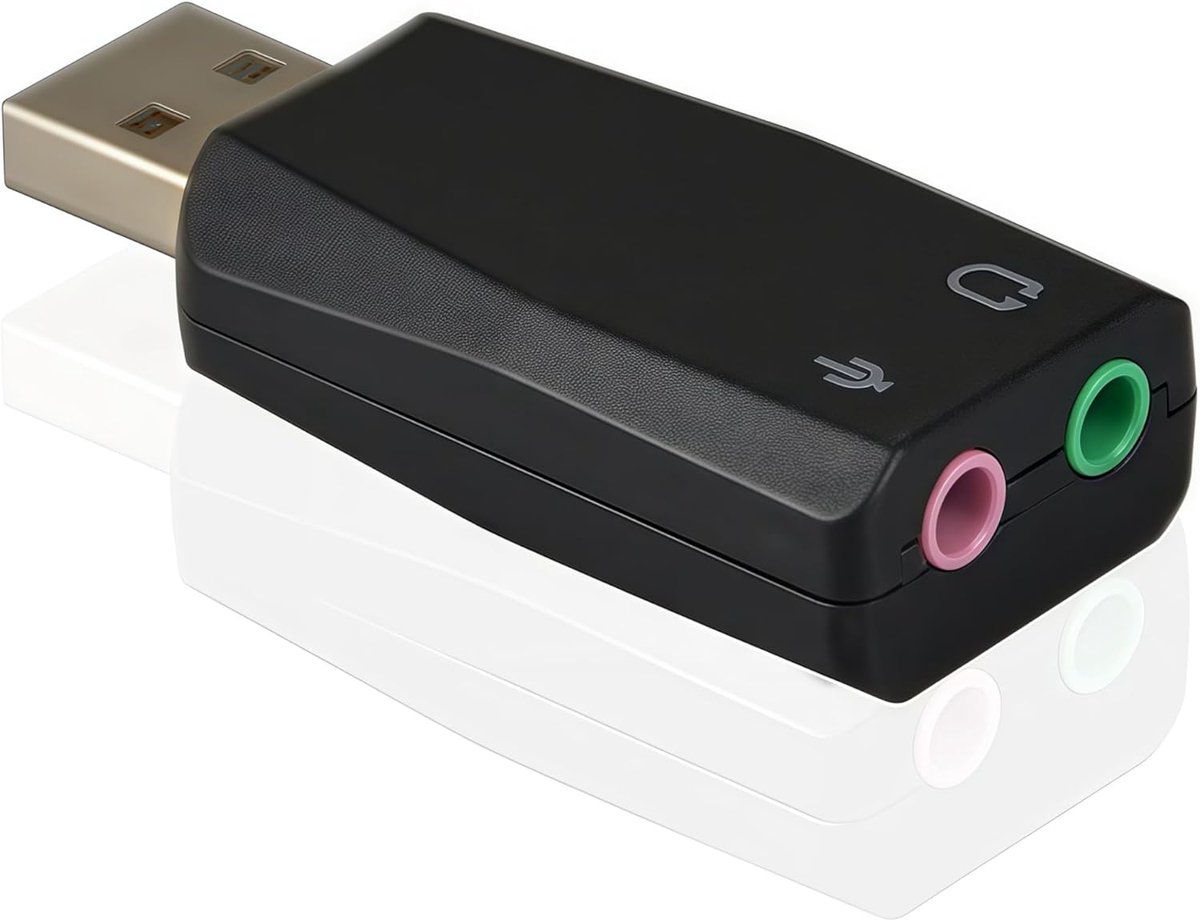 USB Audio Adapter - 3D Stereo Geluid - 3,5mm Microfoon & Luidsprekeraansluitingen - Eenvoudig aan te sluiten - ShopVlot