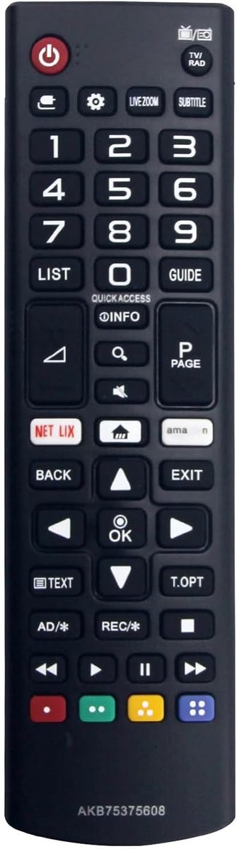 Afstandsbediening AKB75375608 - Vervangend model - Geschikt voor LG 4K UHD TV - Eenvoudig in gebruik - ShopVlot