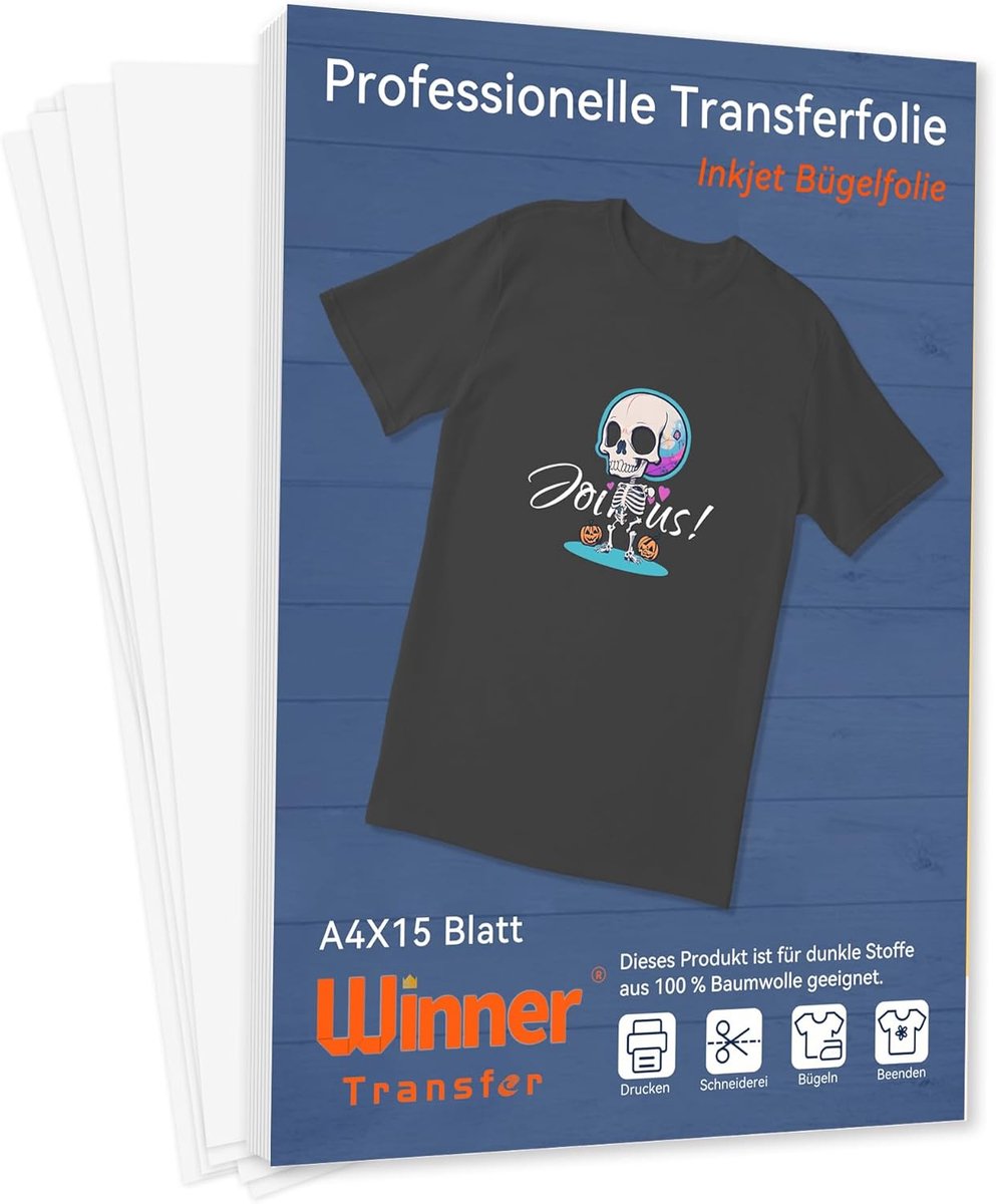 Transferpapier A4+2 A3 - Professioneel voor donkere stoffen - Stretchbaar en eenvoudig te snijden - ShopVlot
