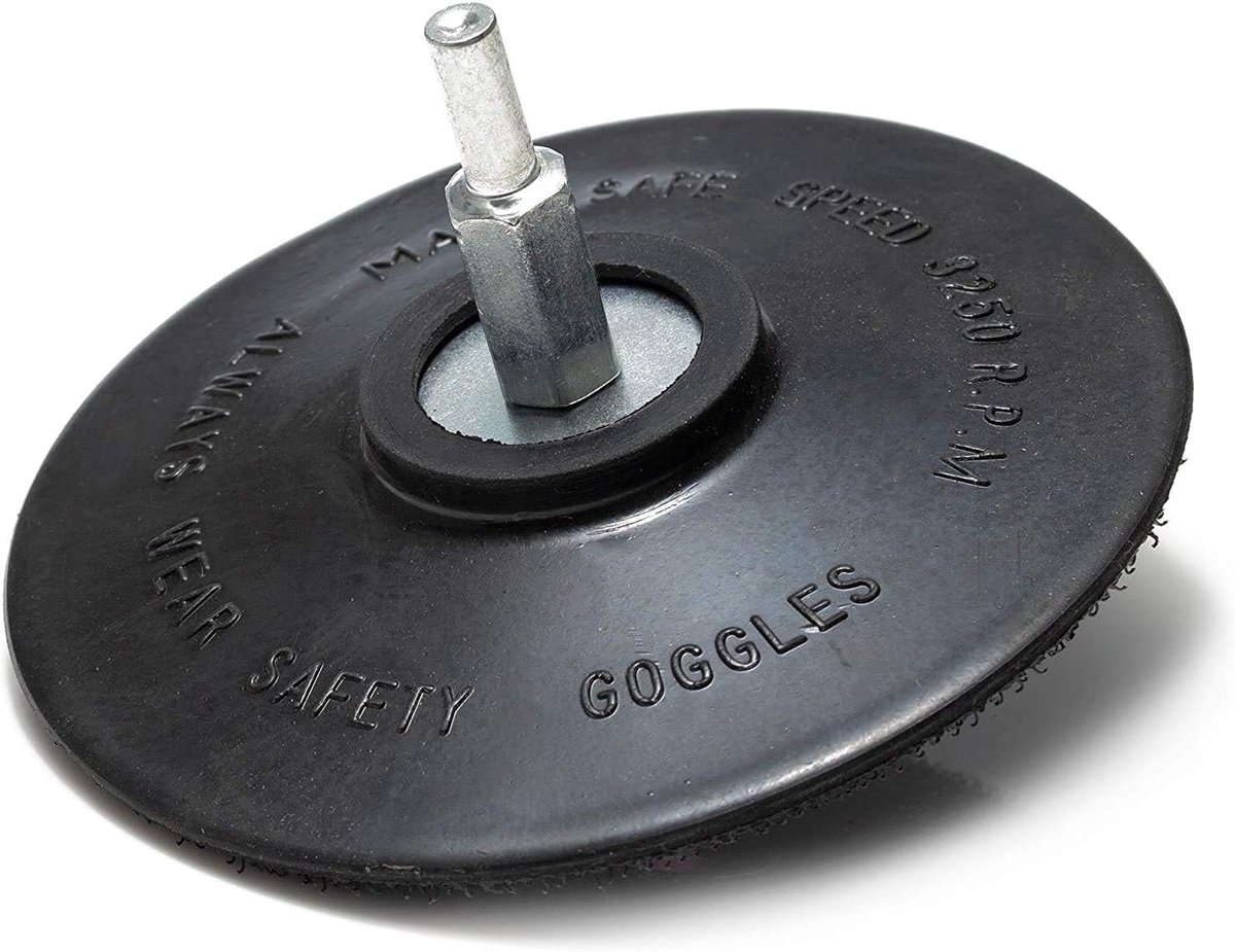 Schuurplaat 125 mm - Rigid back plate - Haak-en-lus bevestiging - Geschikt voor polijsten en schuren - ShopVlot