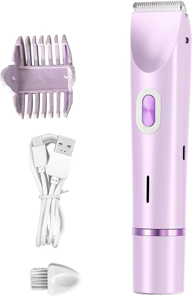 Dames Shaver - Ontharingsapparaat Bikini - Gevoelige Huid - Dubbele Trimkop - 17.5 cm - Wit