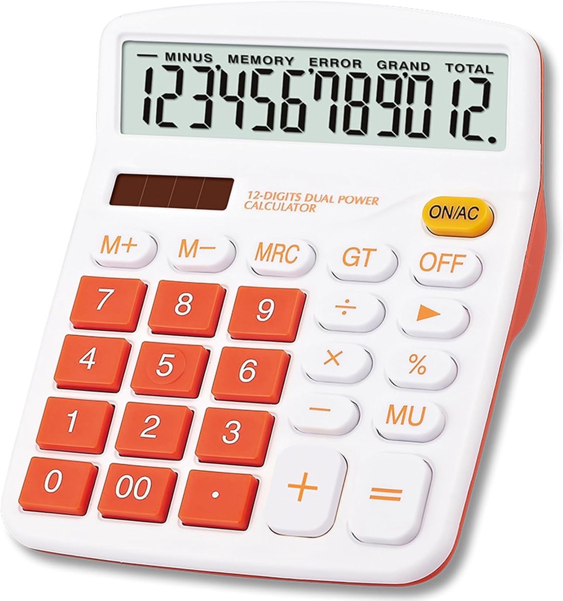 Calculator 12-cijferig - solar en dual power - grote toetsen voor eenvoudige berekeningen - duurzaam ontwerp - ShopVlot