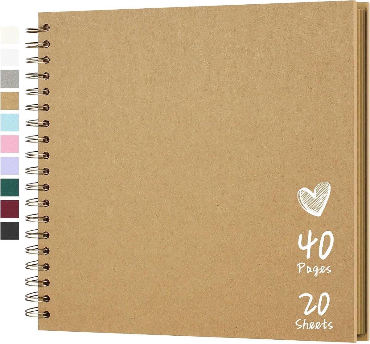 Fotoalbum 25 x 25 cm - Kraft - 40 pagina's - Creatief DIY album voor persoonlijke herinneringen - ShopVlot