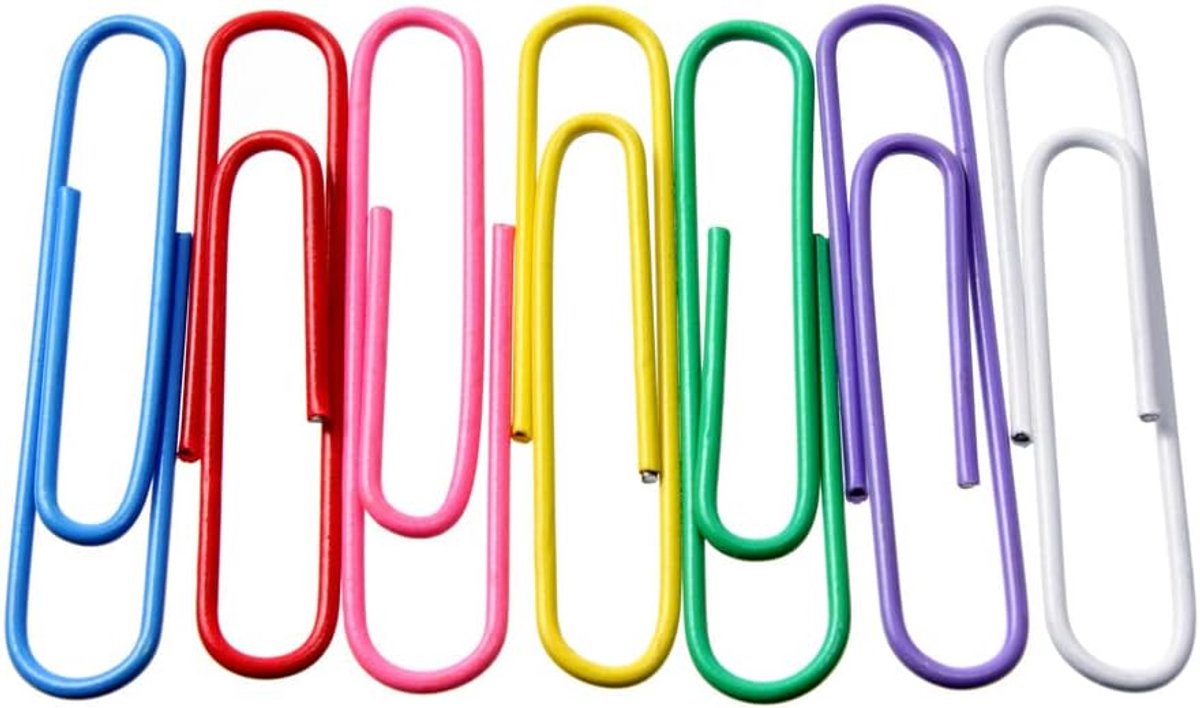Paperclips 50 mm - gecoat staal - kleurrijk ontwerp - ideaal voor kantoor - ShopVlot