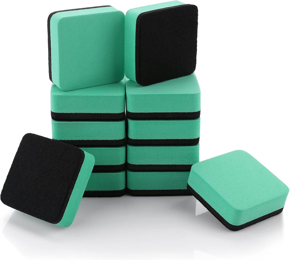 Mini whiteboard erasers 12pcs - magnetisch - dikke viltpad - ideaal voor interactieve lessen - ShopVlot