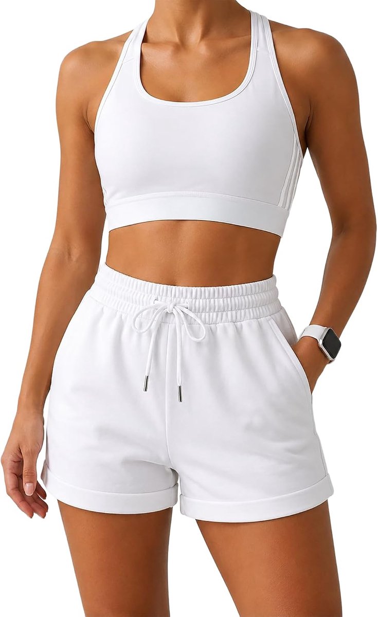 Sportshorts dames - katoen - comfortabele sweatshorts - ideaal voor fitness - ShopVlot