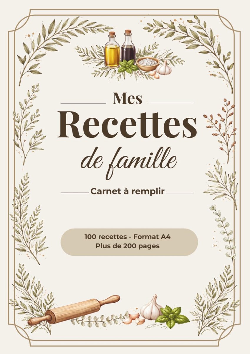 Receptenboek A4 - 100 recepten op 2 pagina's - 200+ pagina's om te noteren - ShopVlot