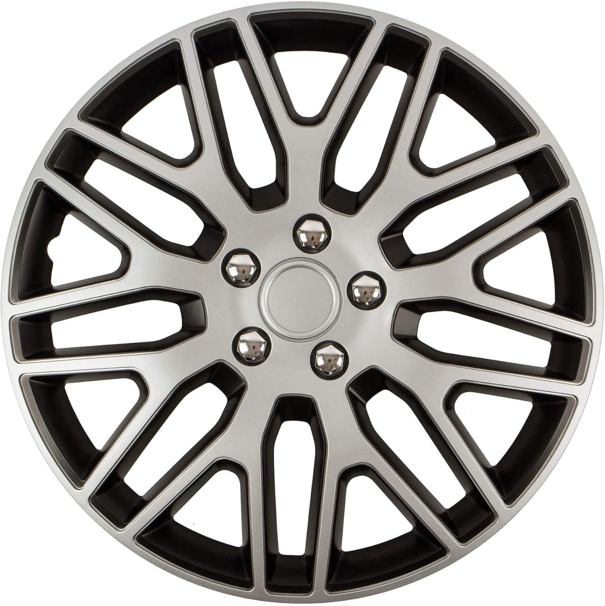 Wieldeksels set van 4 - 16 inch - Delaware Nuts chroom zilver - impactbestendig en betrouwbaar - ShopVlot