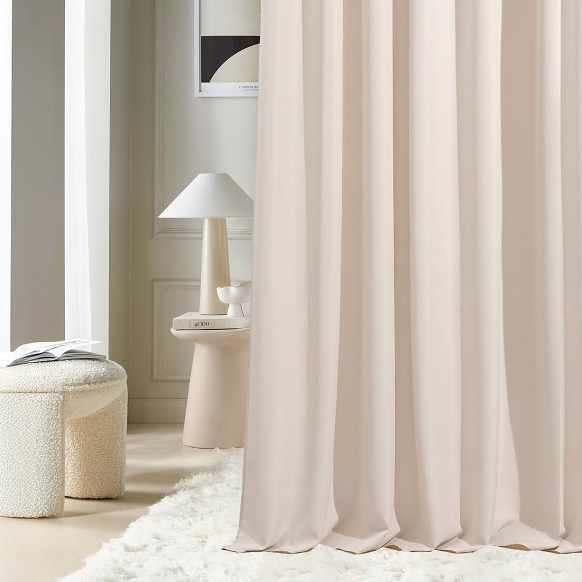 Gordijn Aura 180 x 260 cm - Lichtcreme - Moderne stijl - Brengt warmte en rust in huis - ShopVlot