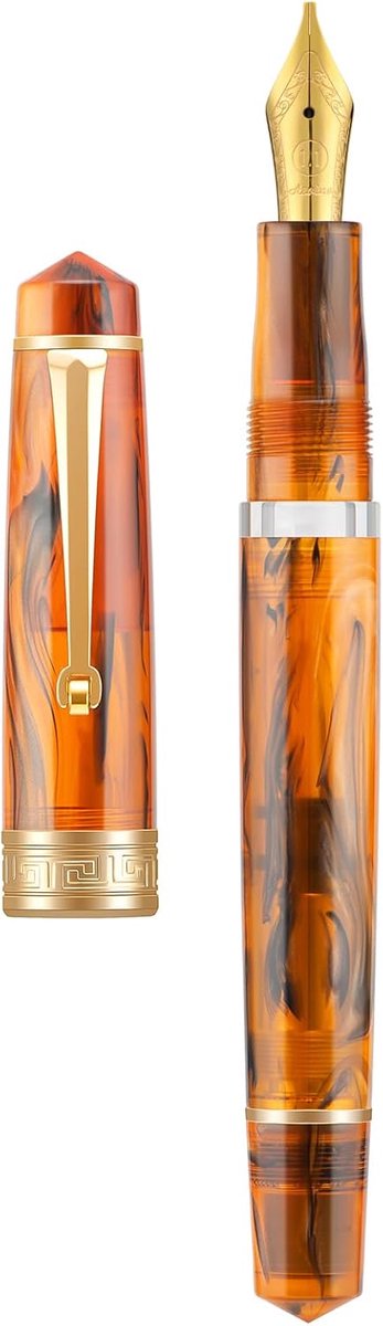 Vulpen 1.1mm - Amber Acryl - Pistonvulsysteem - Perfect voor kalligrafie en tekenen - ShopVlot