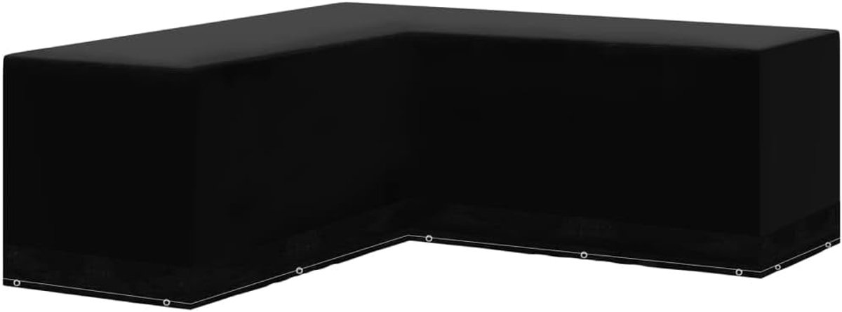 Beschermhoes voor woonkamer, tuin, L, 250 x 250 x 90 cm, 12 ogen | Duurzaam, water- en scheurbestendig polyethyleen, inclusief bevestigingskoord voor rotan bank tafel