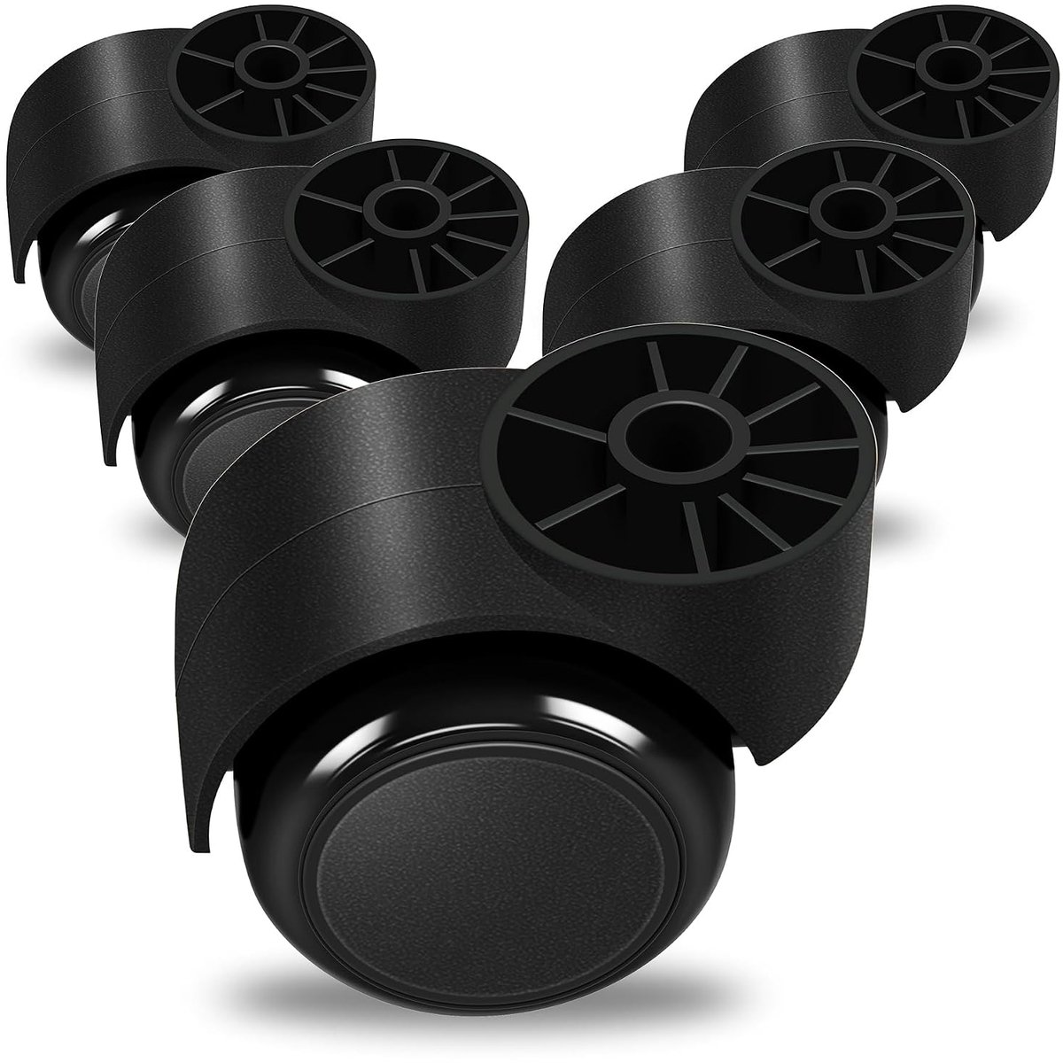 2 Inch Zwarte Stille Stemless Caster,Bureaustoel Wielen Vervanging Stoel Casters, Meubels Wielen, Vervanging Draaistoel Accessoires, 5 stuks, 150 kg Capaciteit