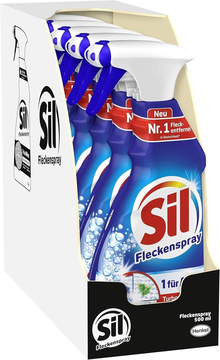 Vlekken spray 5 x 500 ml - Turbo effect - Geschikt voor alle vlekken - Voor effectieve vlekverwijdering - SnelShoppen