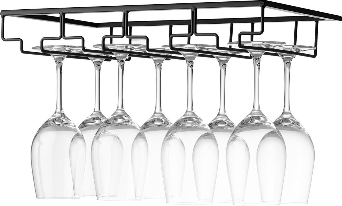 Wijnglashouder voor ophangen - 4 planken - metalen wijnrek - ruimtebesparend voor keuken of bar - SnelShoppen