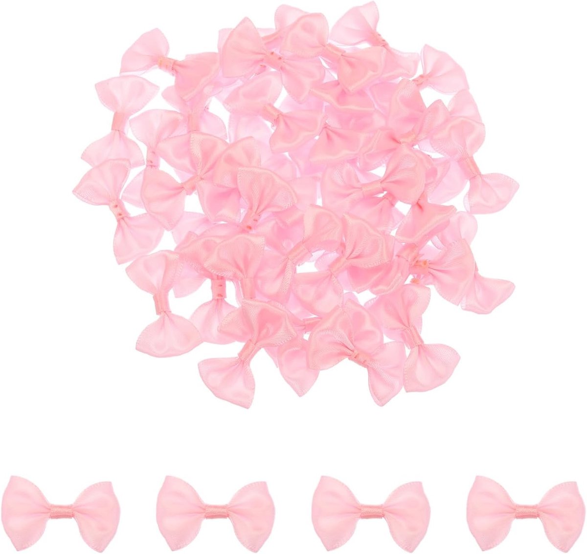 50 Stuks Roze Vliegen 3,8 cm x 2,5 cm Mini Strikken voor Ambachten Kleine Satijnen Linten Groothandel voor DIY Naaien Scrapbooking Huwelijkscadeau Cadeau Cadeau Woondecoratie