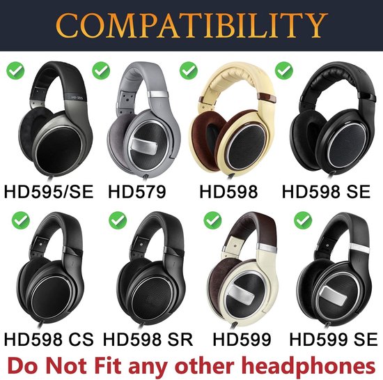 Hoofdbandhoes headband voor Sennheiser HD579/HD595/HD595SE/HD598/HD598SE/HD598CS/HD598SR/HD599/HD599SE hoofdtelefoons, vervangend hoofdbandkussen reparatieonderdeel — afbeelding 5