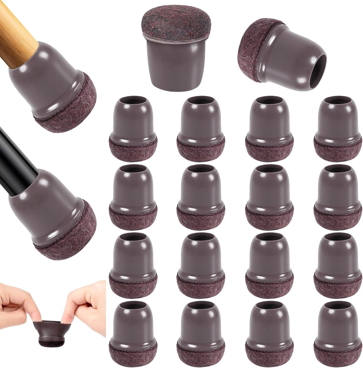 16 transparante stoelglijders, rubberen voetjes voor ronde stoelen, poten voor stoelen, siliconen stoeldoppen