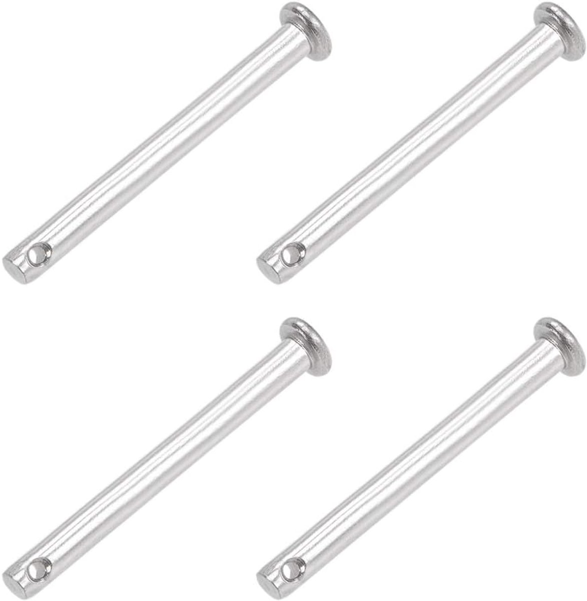 sourcing map 4 stuks vorkkoppen scharnierstift eengat platte kop 4mm x 40mm van roestvrij staal 304