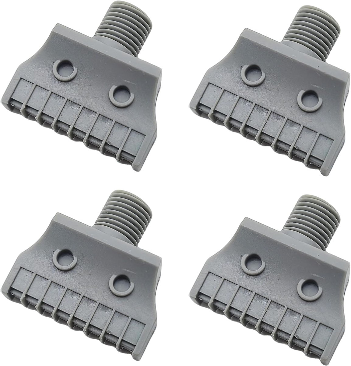 4 stuks windstraal-luchtjets, platte windjet, luchtsproeier, luchtsproeikop 1/4 inch BSPT, luchtafvoerbaar vlakmondstuk, windmondstuk, luchtsproeimondstuk voor luchtcompressor (grijs mini)
