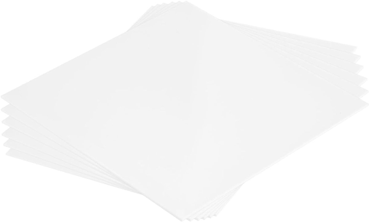 6 stuks ABS kunststof platen, 20 x 20 cm ABS-plaat, 0,5 mm dikte voor knutselen, modelbouw, autoreparatie, wit