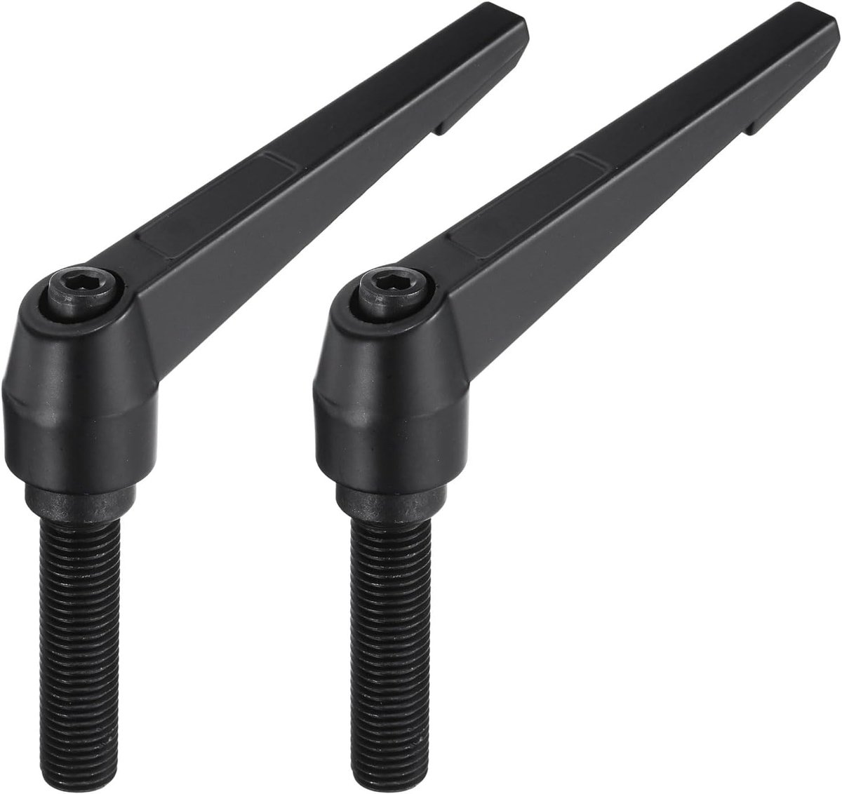 M16 x 63 mm handvat verstelbare spanhendel schroefdraad drukknop ratel mannelijke schroefdraadpen knoppen vergrendelende draaigrepen snelspanbouten zwart 2 stuks