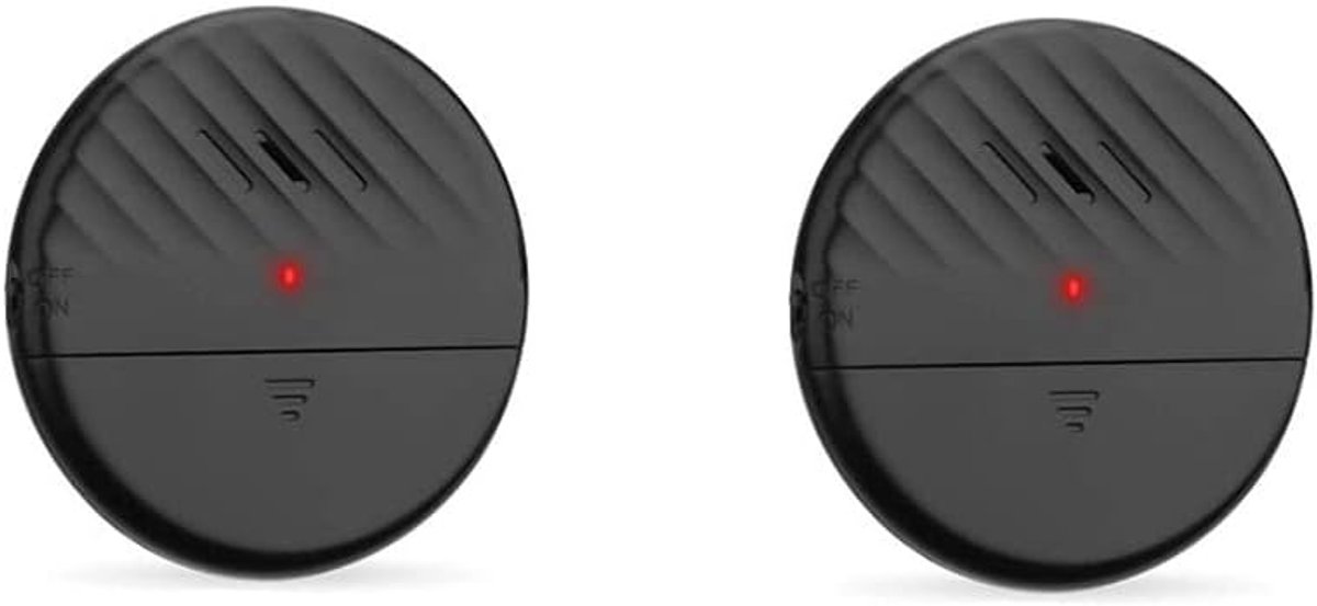 Raam Trillingssensor Alarm Zwart 2 Pakketten 125dB Luid Slank Glasbreuk Inbraakdetector met Instelbare Gevoeligheid LED Indicatorlicht voor Thuiskantoor Veiligheid