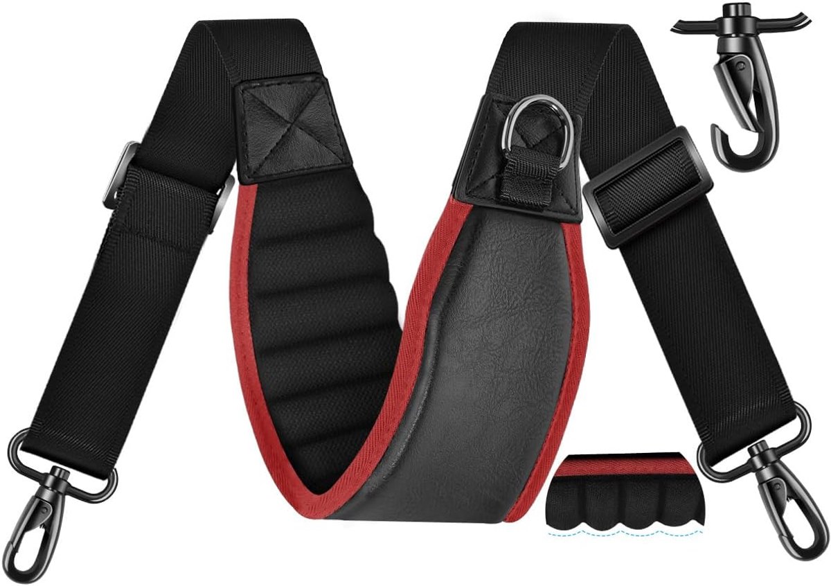 3D Air Cushion 58 inch Riem voor Tassen met Vaste Ultradikke Gevoerde Ademende, Universele Riem met Dubbele Balansgespen en Draaibare Haken voor D-ring Tassen